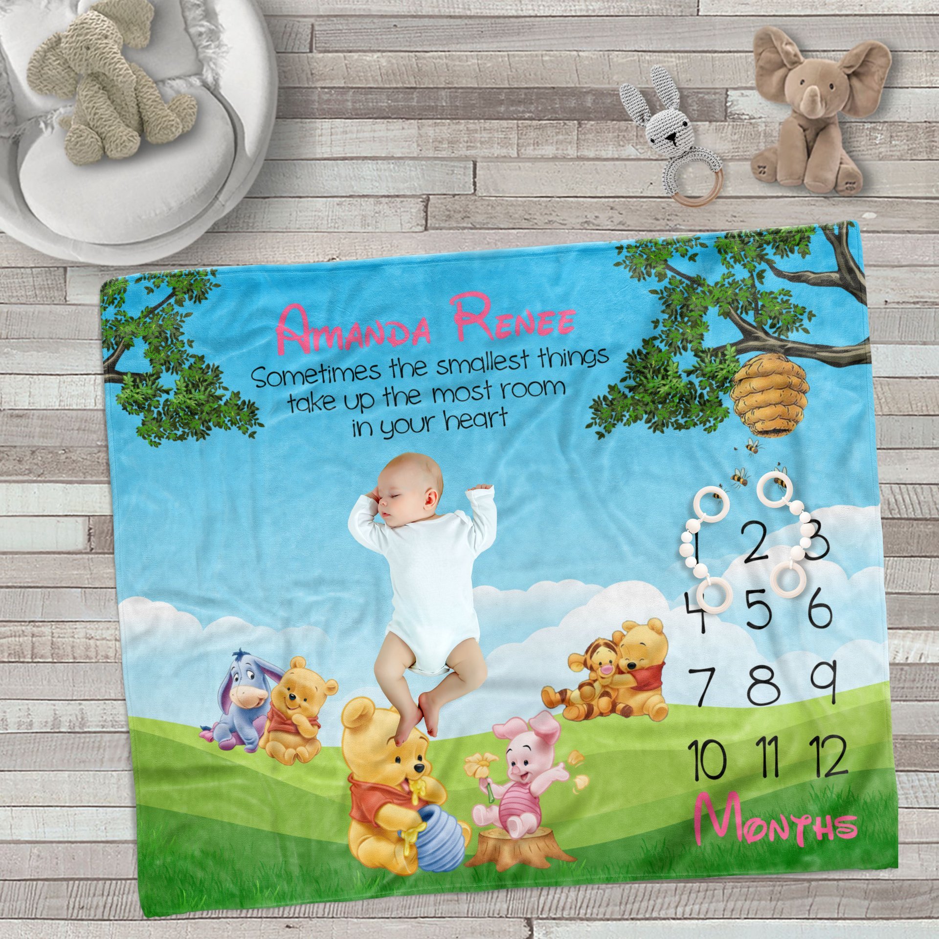 Baby Winnie the Pooh and Friends Honeybee Milestone Blanket The Blanket Loft